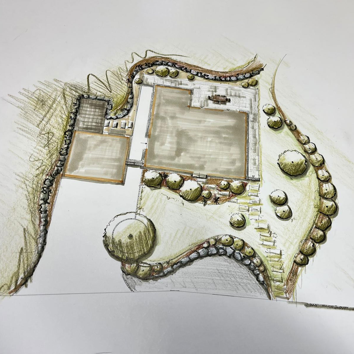 individuelle Zeichnung zur Planung Ihres neuen Gartens im Erzgebirgskreis