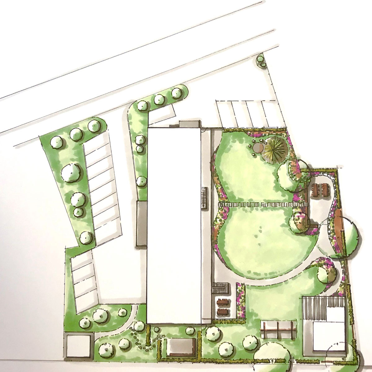 Entwurfszeichnung zur Planung Ihres neuen Gartens im Erzgebirge
